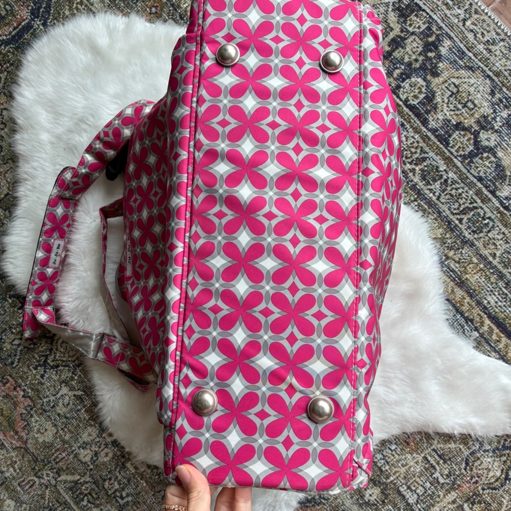 Ju Ju Be Be Prepared Pink Pinwheel Diaper Bag Large Floral Travel Tote - Picture 11 of 16